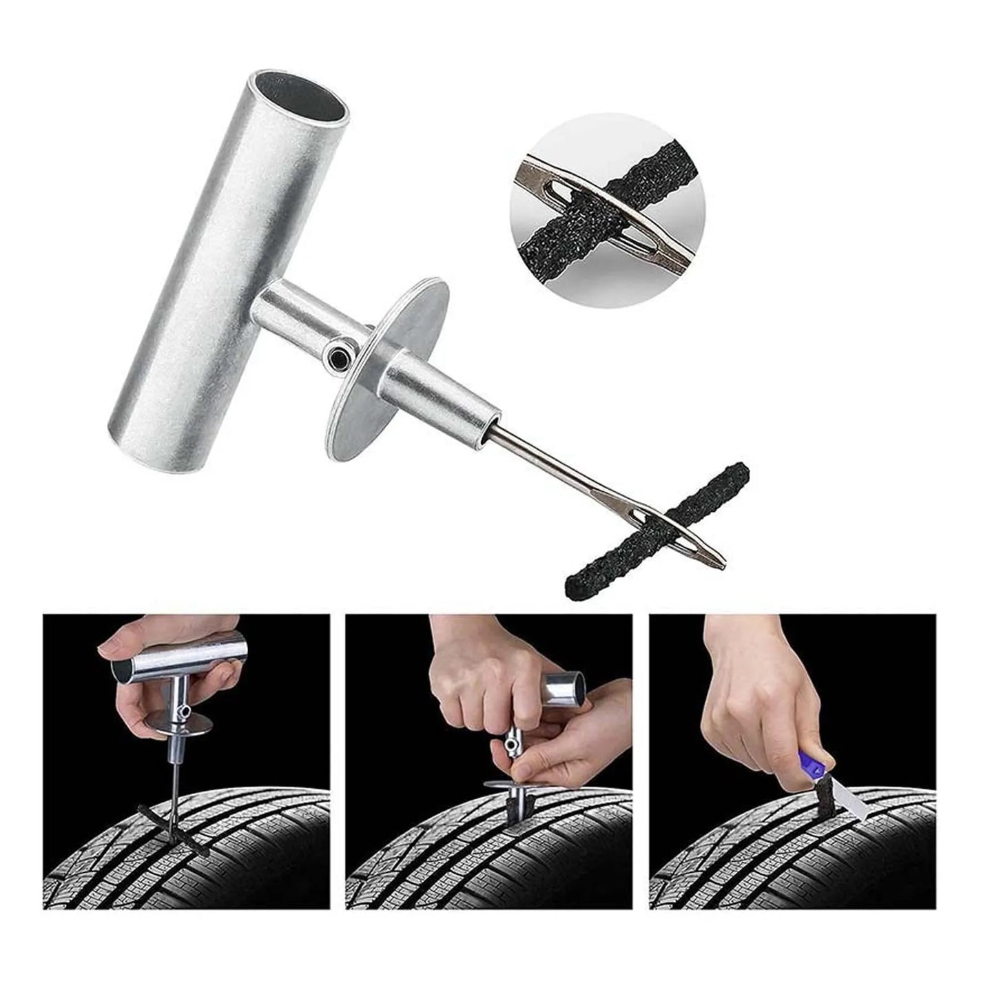 68-Kit Universal Heavy Duty Tire Repair Tool for Cars, Motorcycles, Trucks, Tractors, RVs, SUVs, Trailers to Repair Punctures and Flat Tires-BeeSpareParts