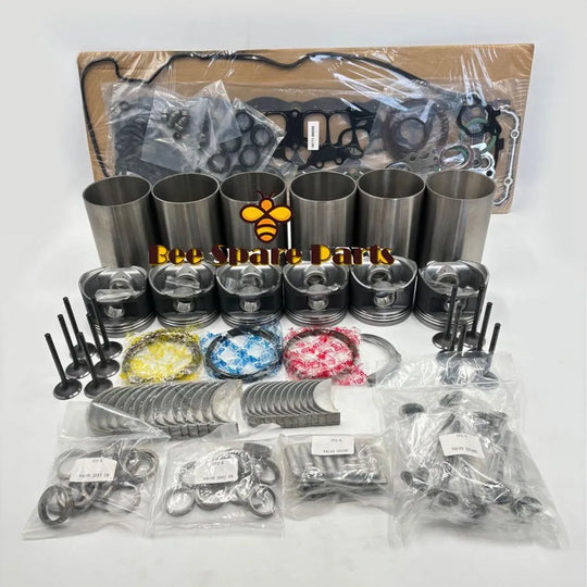 6D40 Engine Overhaul Kit With Cylinder Liner Piston Ring Metal Bearing Full Gasket Set For Mitsubishi Piston ME120553-BeeSpareParts