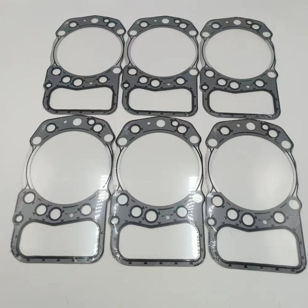 6PCS Engine Head Gasket 2501-72100 32501-32300 32501-82800 For Mitsubishi S6A2-PTA S6A3 S12A2-BeeSpareParts