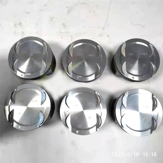 6pcs PISTON AND RING 23041-3CAA1 23410-3CAA1 230413CAA1 234103CAA1 FOR HYUNDAI KIA Sedona Sorento Azera Santa Fe 3.5L V6 G6DC STD 0.5-Replacement Aftermarket Parts