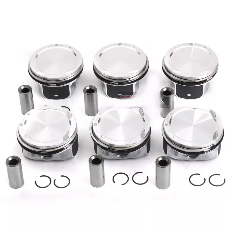6Pcs Pistons & Rings STD Φ88mm for Mercedes-Benz E280 C300 GLK300 3.0L V6-BeeSpareParts