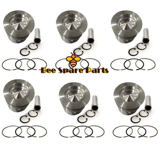 6sets 3803965 3801542 3803624 3803154 PISTON, CLIPS, PIN & RINGS Fit for Cummins-商业/工业-BeeSpareParts
