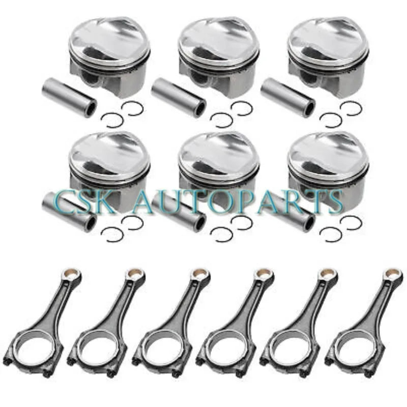 6x Connecting Rod & Pistons Kit For Porsche Cayenne Audi A6 A7 S4 S5 Q7 3.0 TFSI-BeeSpareParts