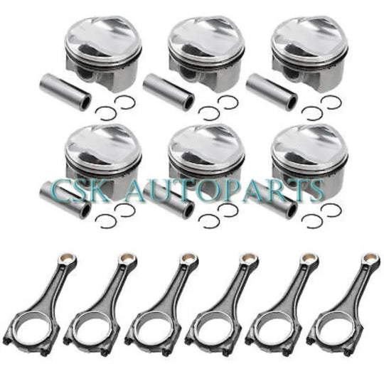 6x Connecting Rod & Pistons Kit For Porsche Cayenne Audi A6 A7 S4 S5 Q7 3.0 TFSI-BeeSpareParts