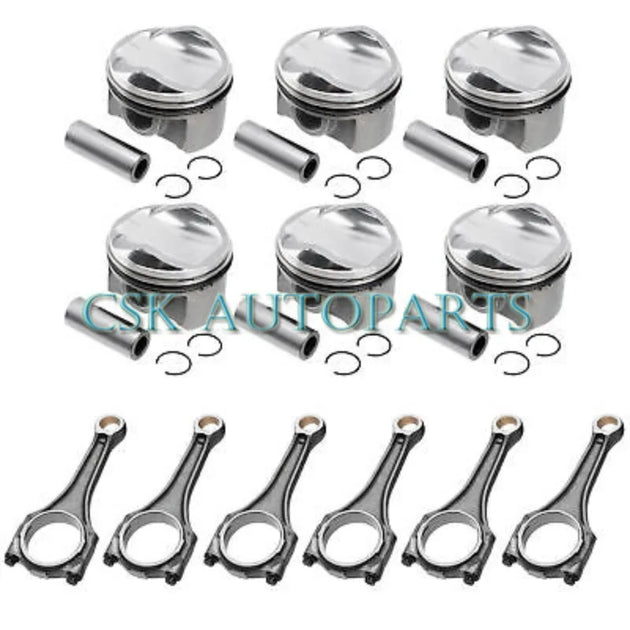 6x Connecting Rod & Pistons Kit For Porsche Cayenne Audi A6 A7 S4 S5 Q7 3.0 TFSI-BeeSpareParts