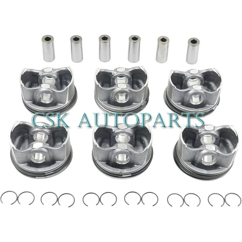 6x Connecting Rod & Pistons Kit For VW Audi S4 S5 A6 A7 A8 Q5 Q7 3.0 TFSI EA837-BeeSpareParts