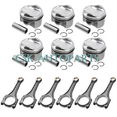 6x Connecting Rod & Pistons Kit For VW Audi S4 S5 A6 A7 A8 Q5 Q7 3.0 TFSI EA837-BeeSpareParts