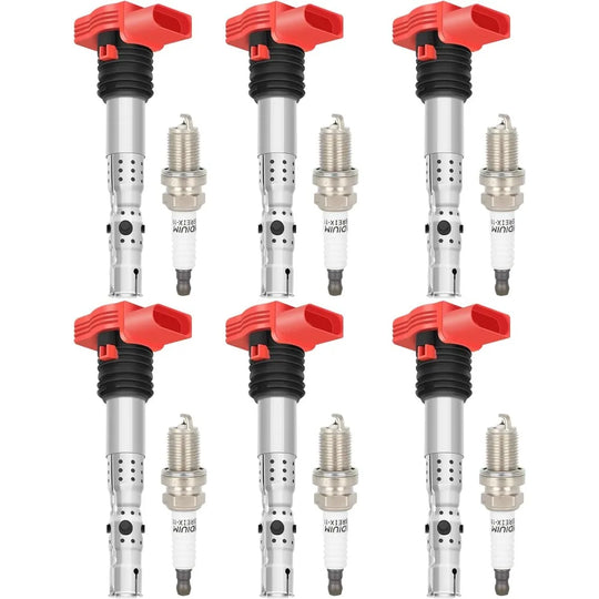 6x Ignition Coils Pack Spark Plug For Porsche Cayenne Audi A4 VW 3.0T-BeeSpareParts