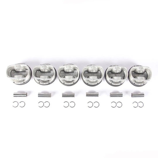 6x Pistons & Rings Set Φ85mm 10.7:1 11257536373 For BMW F11 530i E64 E63 F02 E84 E70 E85 E89 E86 N52B30A 3.0L L6 11 25 7 558 528-BeeSpareParts