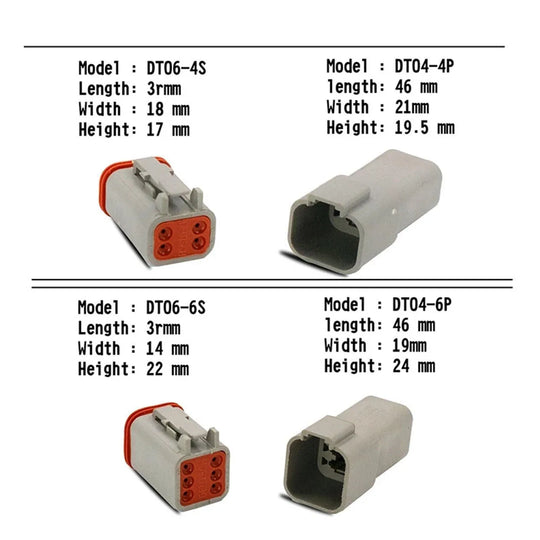 750PCS New Deutsch DT Connector Plug Kit for 14 16 18 20 AWG Stamped Contact Kit-BeeSpareParts