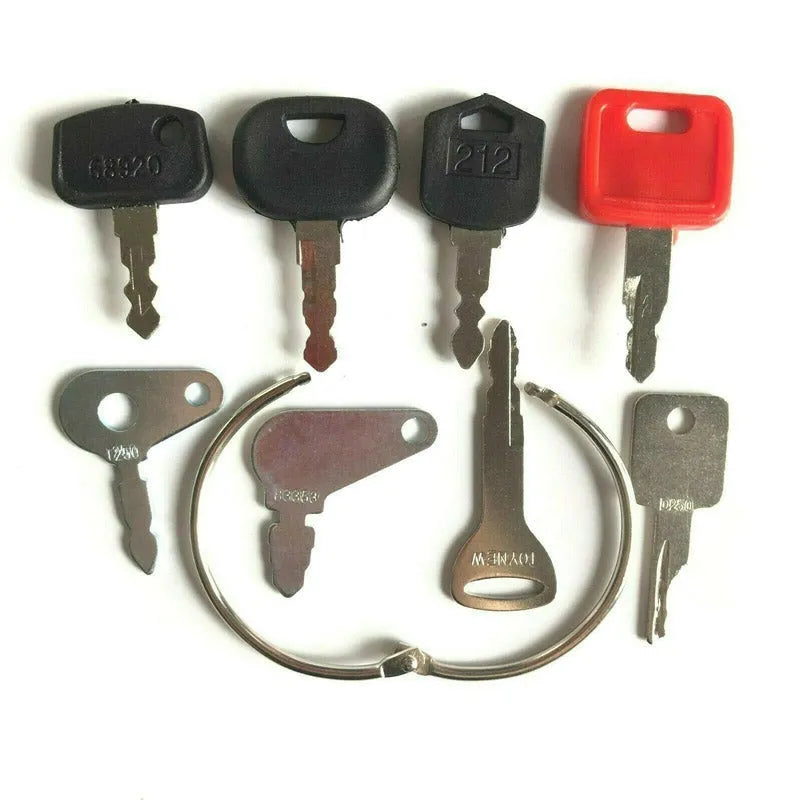 8 Keys Heavy Equipment / Construction Ignition Key Set Fit For Volvo Hitachi-Replacement Aftermarket Parts