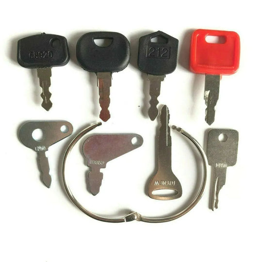 8 Keys Heavy Equipment / Construction Ignition Key Set Fit For Volvo Hitachi-Replacement Aftermarket Parts