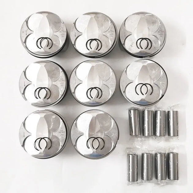 8 PCS 11257546489 11 25 7 546 489 11257545007 Engine Piston for BMW 540i 740i E36 E46 E60 4.0L V8 N62 N62B40 N62B40A 87MM STD-BeeSpareParts