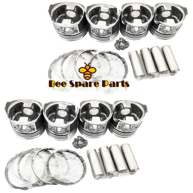 8 Pcs Cylinder Piston& Piston Ring & Pin Kit For HINO F17D Engine Parts 137MM-BeeSpareParts