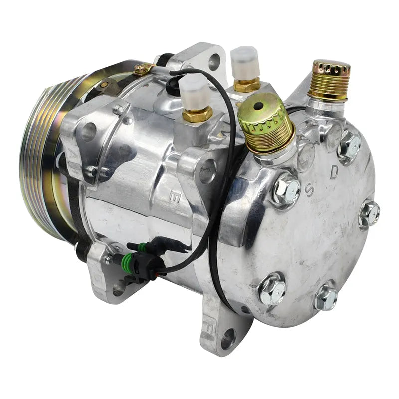 87649991 Compressor Sanden SD5H11 Style for Case 420 ++ Skid Steer Loaders-BeeSpareParts
