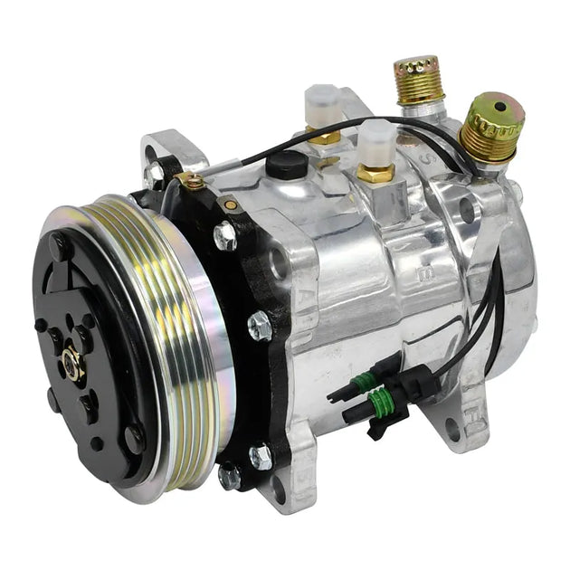 87649991 Compressor Sanden SD5H11 Style for Case 420 ++ Skid Steer Loaders-BeeSpareParts