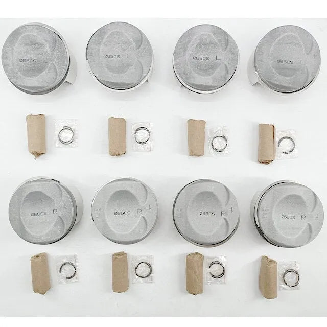 8PCS 079107066CS 079107065CS Engine Piston for AUDI R8 5.2 V10 V8 BUJ CMPA Cylinder Dia 84.5MM With Piston Rings &amp;Bolts Pin 20MM-BeeSpareParts