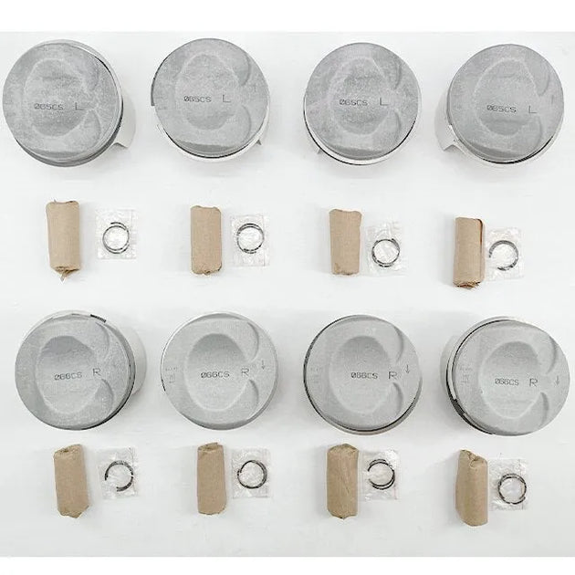 8PCS 079107066CS 079107065CS Engine Piston for AUDI R8 5.2 V10 V8 BUJ CMPA Cylinder Dia 84.5MM With Piston Rings &amp;Bolts Pin 20MM-BeeSpareParts