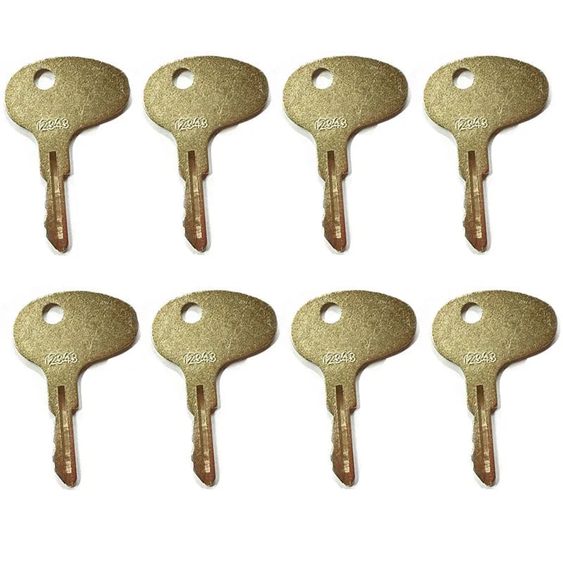 8pcs 12343 Ignition Key for Mitsubishi Kubota International CAT Forklift Dozer-BeeSpareParts