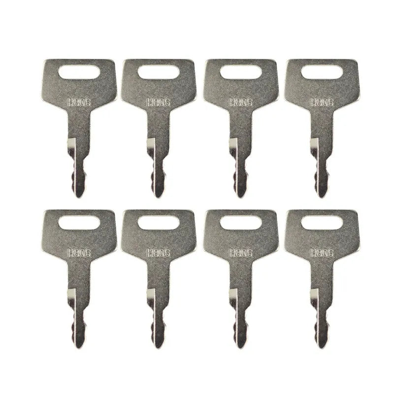 8pcs Heavy Equipment Key 17001-00019 H806 Fit Takeuchi Excavator-Replacement Aftermarket Parts