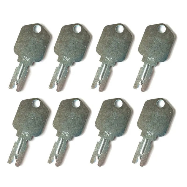 8PCS Heavy Equipment Key 6T-2663 166 Fit For Clark Yale Hyster Komatsu Forklift-BeeSpareParts