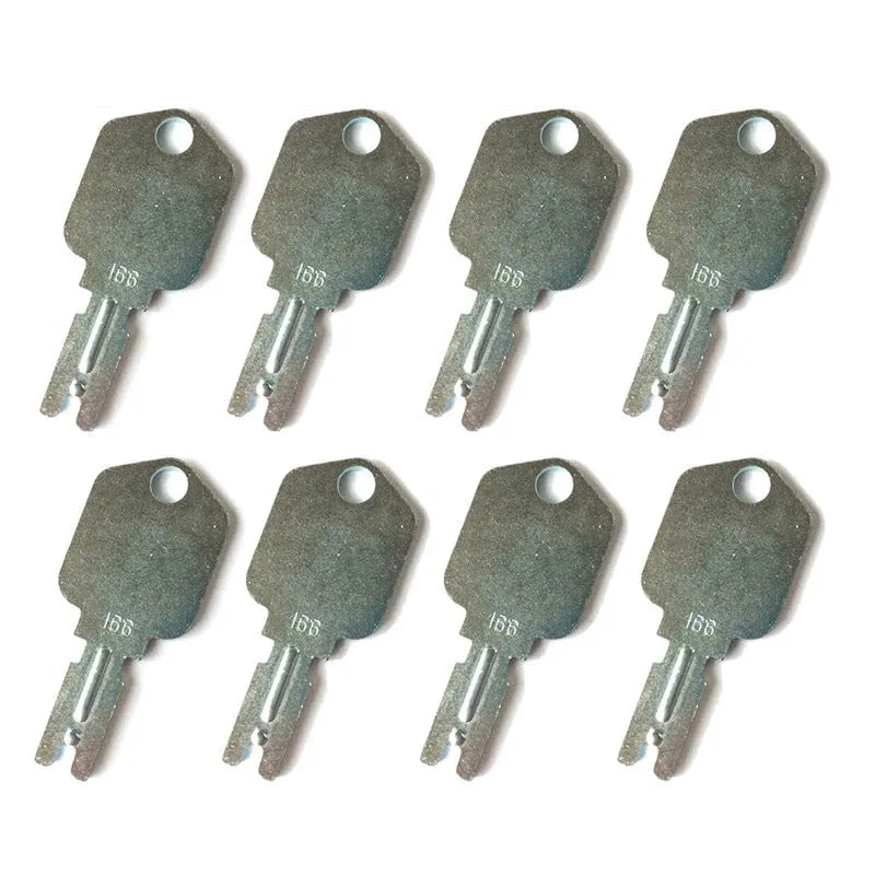 8PCS Heavy Equipment Key 6T-2663 166 Fit For Clark Yale Hyster Komatsu Forklift-BeeSpareParts