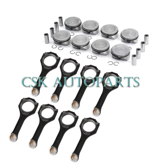 8Pcs Piston Rings Kit +Con Rods for Mercedes-Benz M278 CLS500 W166 W212 4.6T V8-BeeSpareParts
