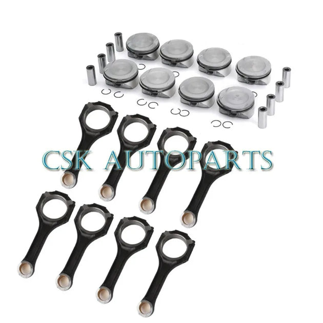 8Pcs Piston Rings Kit +Con Rods for Mercedes-Benz M278 CLS500 W166 W212 4.6T V8-BeeSpareParts