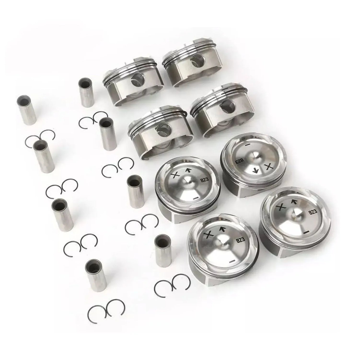 8x Pistons & Rings Kit 94810303164 STD Φ93mm for Porsche Cayenne Turbo S 4.5T V8 4511CC Engine M48.50 955 9PA-BeeSpareParts