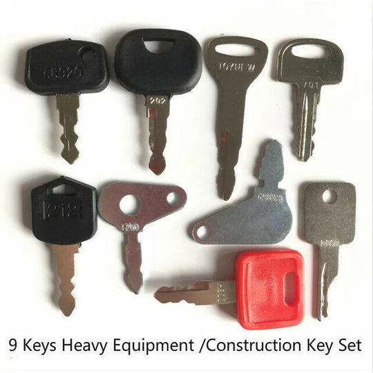 9 Keys Heavy Equipment Construction Ignition Key Set Starter Key-Replacement Aftermarket Parts