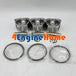 New 3 Sets STD Piston Kit With Ring 119623-22080 Fit For Yanmar 3TNE74 Engine 74MM-Replacement Aftermarket Parts