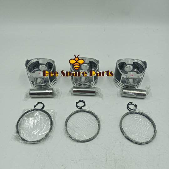 New 3 Sets STD Piston Kit With Ring 119717-22080 Fit For Yanmar 3TNV76 Engine 76MM