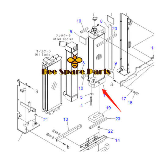 Water Tank Radiator 22B-03-12111 For Komatsu PC128UU-2 PC128US-2 PC138US-2