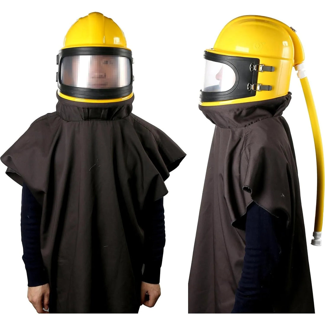AIR Supplied Safety Sandblast Helmet Sandblaster Sandblasting Hood Protector Gear-BeeSpareParts