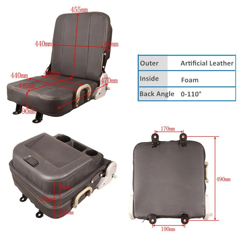 Add a Middle Big Seat With Cup Holder Beside Truck Driver Seat For Truck and RV-BeeSpareParts