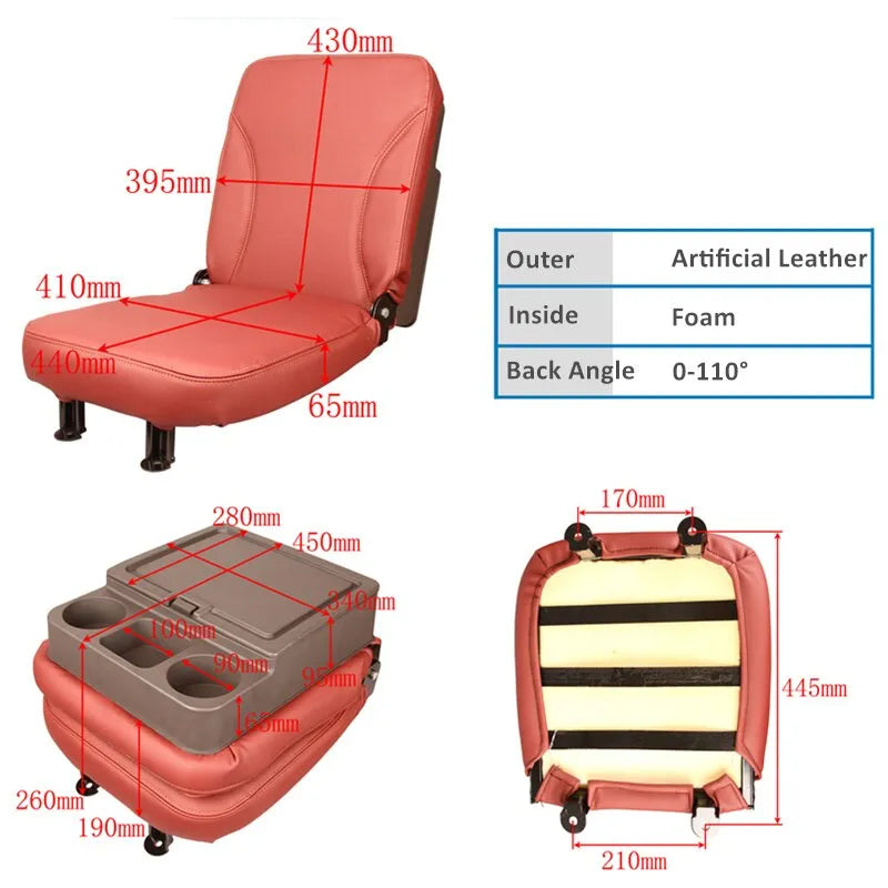 Add a Middle Small Seat With Cup Holder Beside Truck Driver Seat For Truck and RV-BeeSpareParts