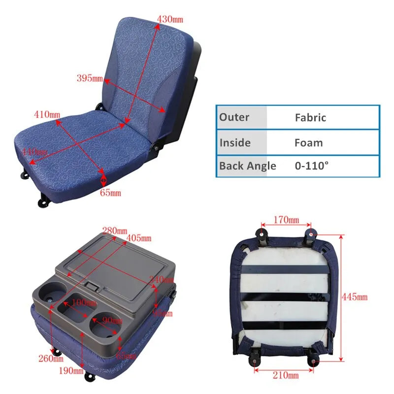 Add a Middle Small Seat With Cup Holder Beside Truck Driver Seat For Truck and RV-BeeSpareParts