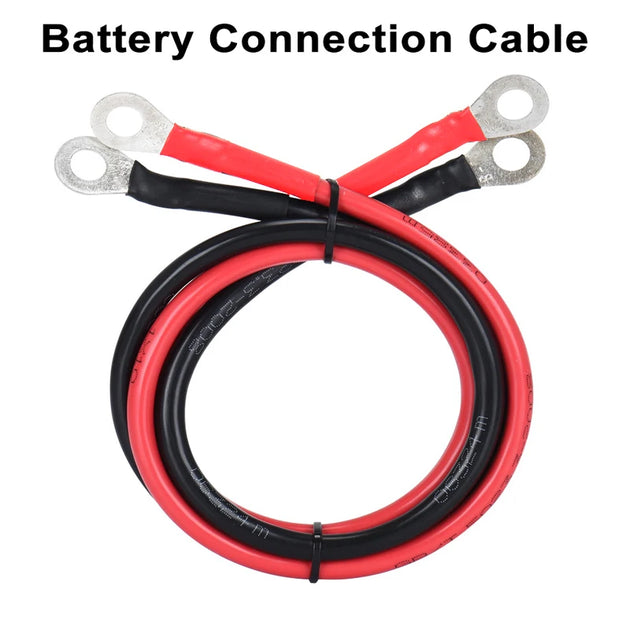 Battery Inverter Cable Set with Terminals 8/6AWG Stranded Copper Cord Solar Power Connection Wire with Lug-BeeSpareParts