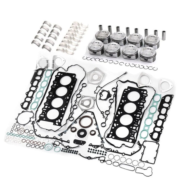 Engine Overhaul Rebuild Pistons Gasket Seals Bearing Shells Kit for Porsche Cayenne S 4.5 V8 M48.00-BeeSpareParts