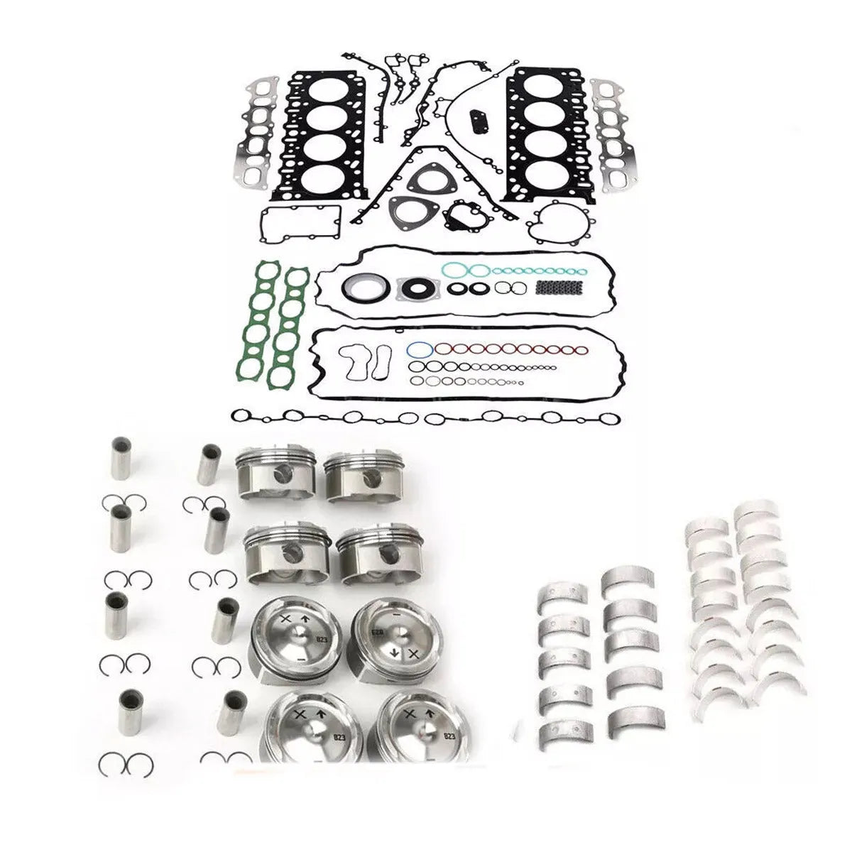 Engine Rebuild Overhaul Pistons Bearing Shells Kit for Porsche Cayenne Turbo 4.5 M48.50-BeeSpareParts