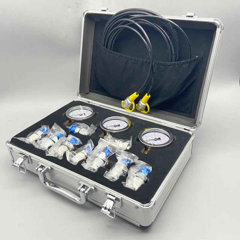 Excavator High precision hydraulic oil pressure gauge Hydraulic repair box set Excavator pilot pump detection instrument-BeeSpareParts