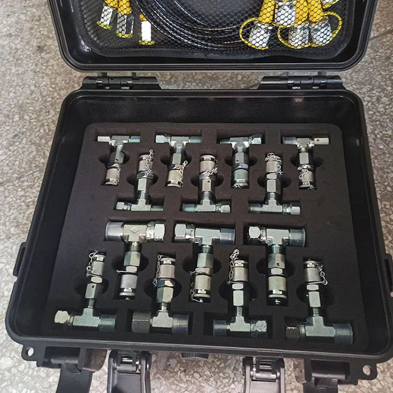 Excavator Part Pressure Test Kit Portable Hydraulic Pressure Guage Testing Point Diagnostic Tool-BeeSpareParts