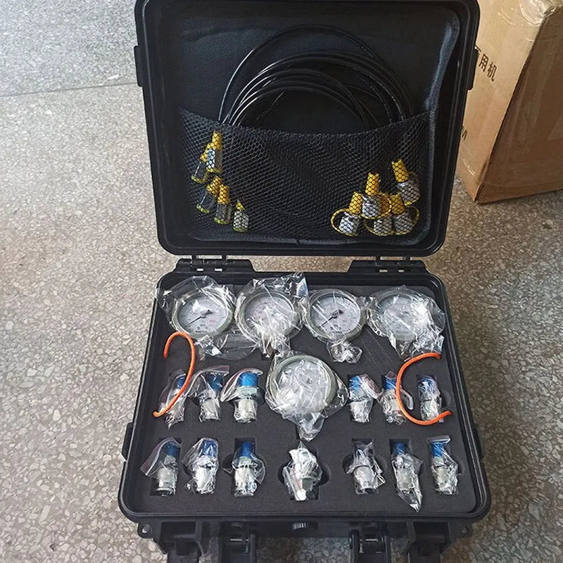 Excavator Part Pressure Test Kit Portable Hydraulic Pressure Guage Testing Point Diagnostic Tool-BeeSpareParts