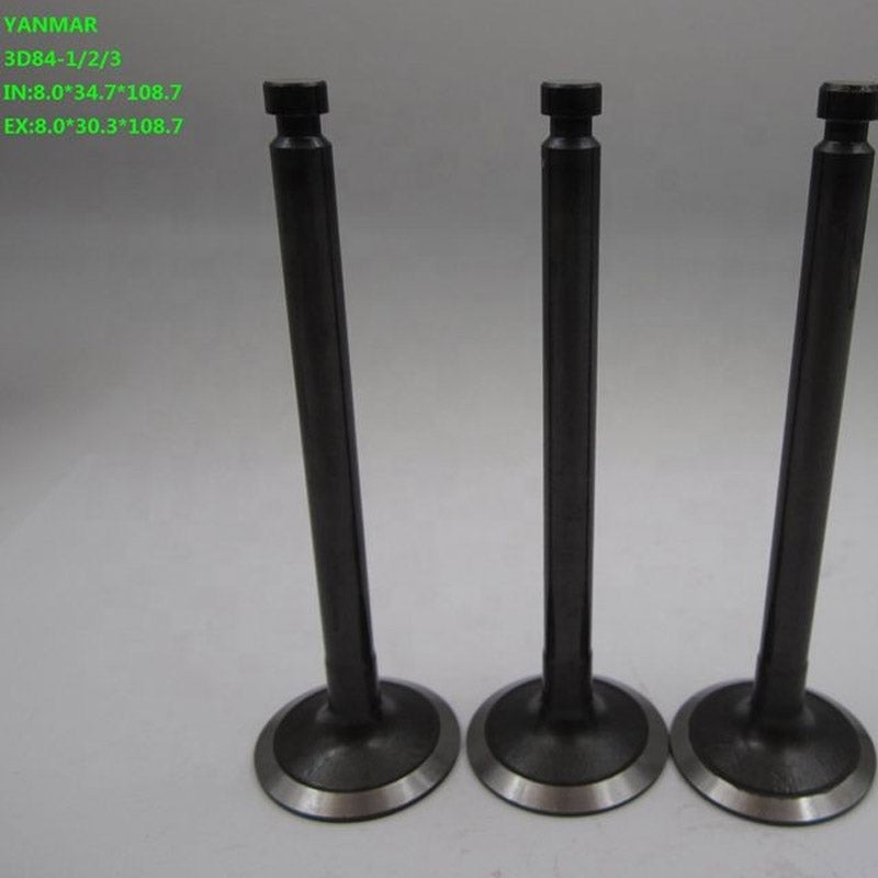 For Komatsu PC30 Engine 3D84-1 Exhaust Valve 3pcs