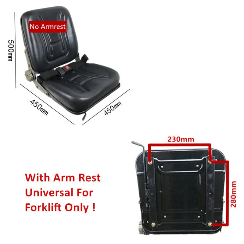 Forklift Seat With Armrest and Safety Belt For Forklift Truck,Tractor,Skid Loader-BeeSpareParts