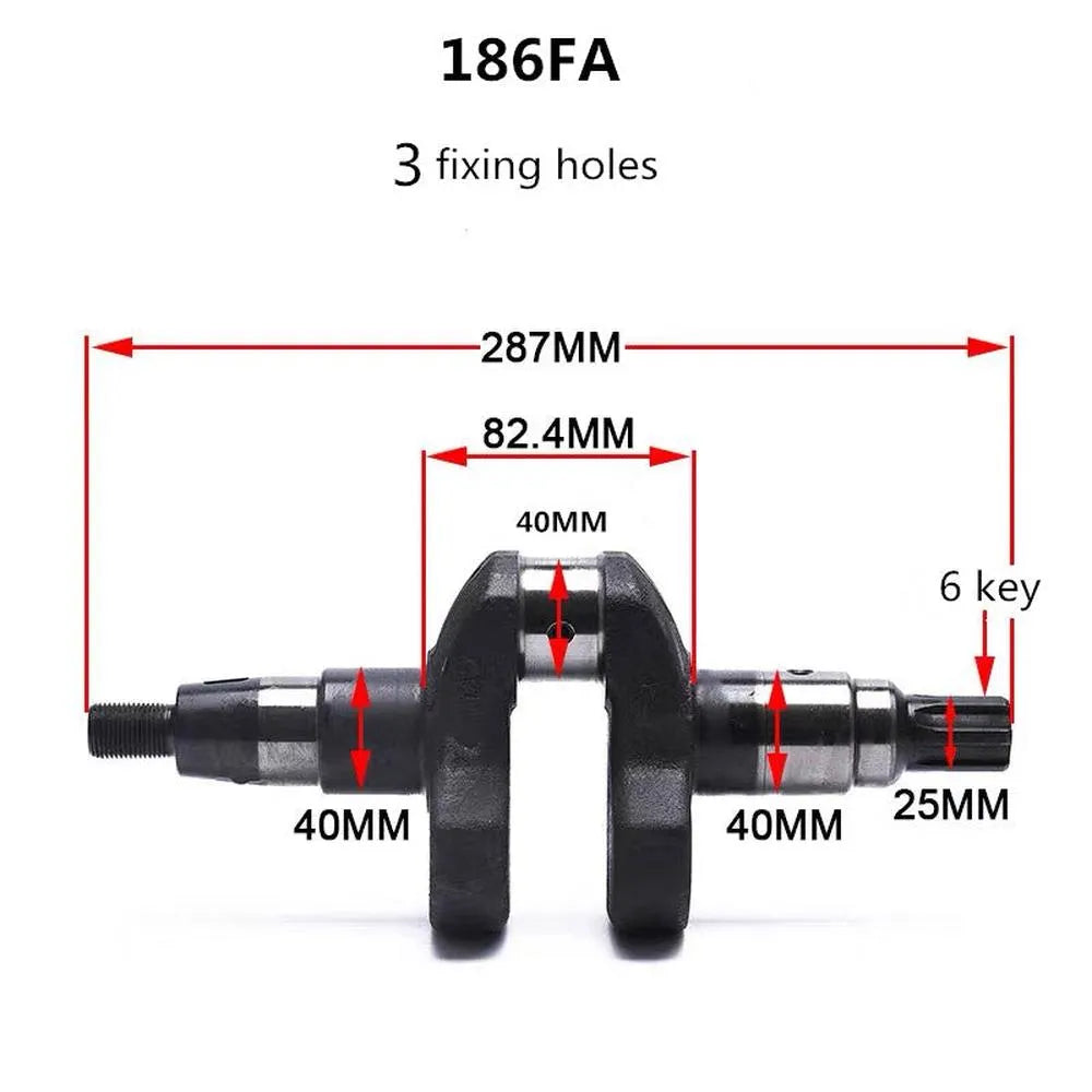 Generator 178F 186FA 188F 192F Taper Crankshaft Assembly 3/5KW 8kw Central Shaft-BeeSpareParts