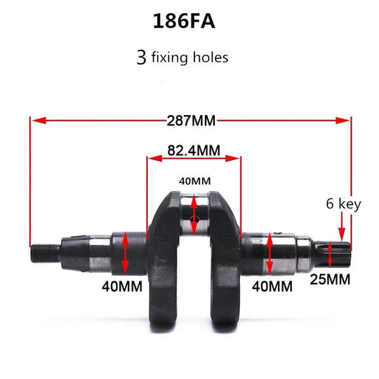 Generator 178F 186FA 188F 192F Taper Crankshaft Assembly 3/5KW 8kw Central Shaft-BeeSpareParts