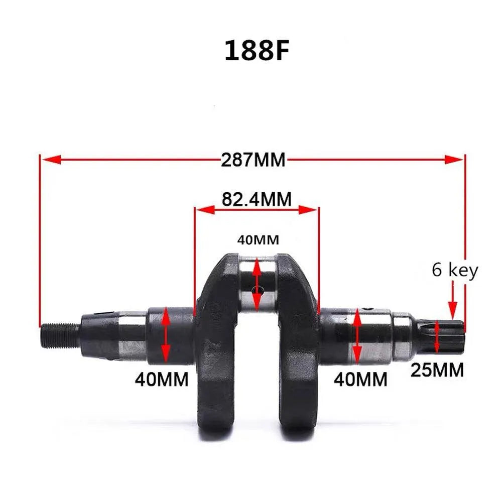 Generator 178F 186FA 188F 192F Taper Crankshaft Assembly 3/5KW 8kw Central Shaft-BeeSpareParts
