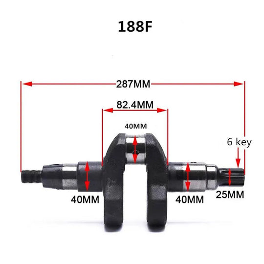 Generator 178F 186FA 188F 192F Taper Crankshaft Assembly 3/5KW 8kw Central Shaft-BeeSpareParts