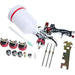 HVLP Gravity Feed Air Spray Gun with 3 Nozzles 1.4mm 1.7mm 2.0mm, Air Paint Kits with 600cc Cup for Home Domestic/Industrial Primer, Furniture Surface Painting, Coatings Spraying (Red Color)-BeeSpareParts